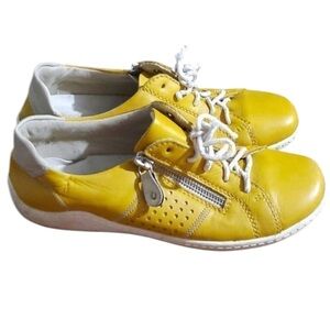 Remonte by Rieker Sneakers size 6 (36) women yellow lace up casual spring summer